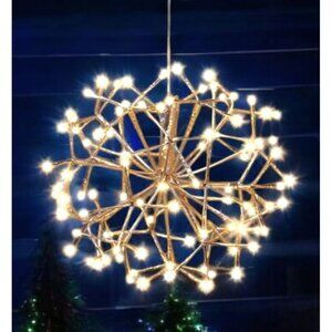 New Platinum LED 16" Gold Light Sphere Warm White Twinkle Professional Christmas